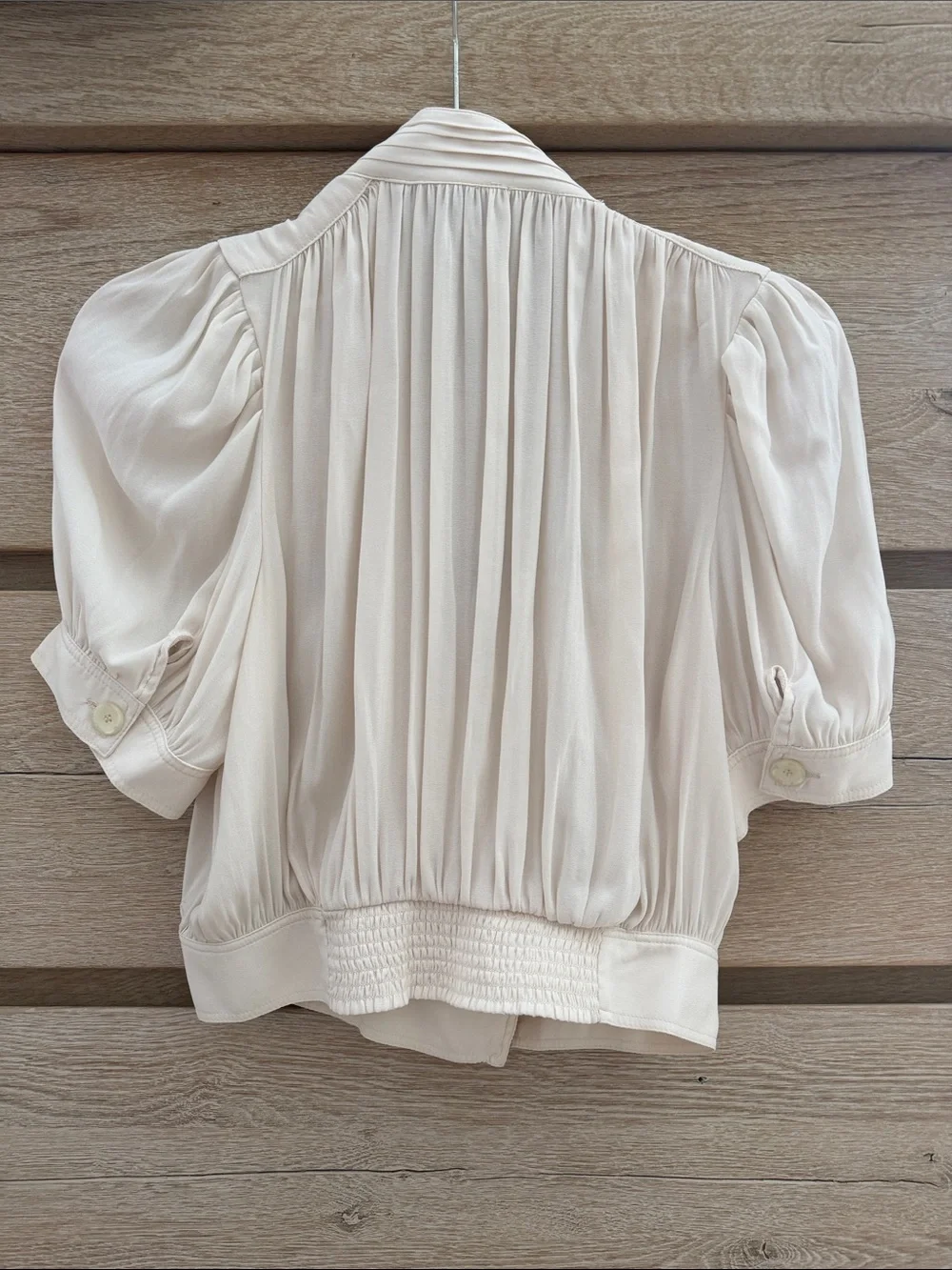 Free People Blouson Drapey Cream Puff Sleeve Blouse - Romantic, small - Picture 3 of 4